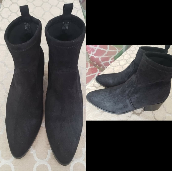 FOREVER 21 FAUX SUEDE AND MICROFIBRE SOCK BOOTIES - Picture 5 of 5
